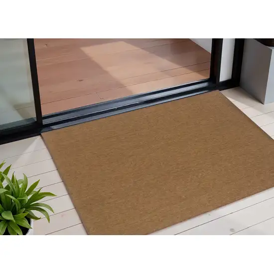 Tan Stain Resistant Indoor Outdoor Area Rug Photo 1