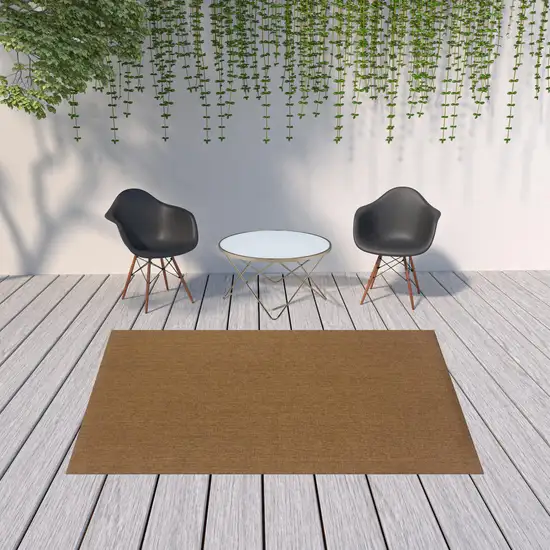 6' X 9' Tan Stain Resistant Indoor Outdoor Area Rug Photo 2