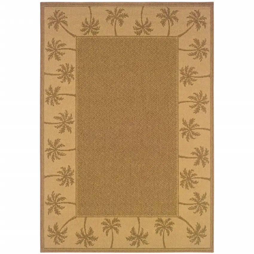 8' X 11' Tan Stain Resistant Indoor Outdoor Area Rug Photo 1
