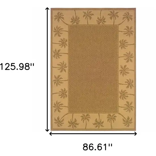 8' X 11' Tan Stain Resistant Indoor Outdoor Area Rug Photo 6