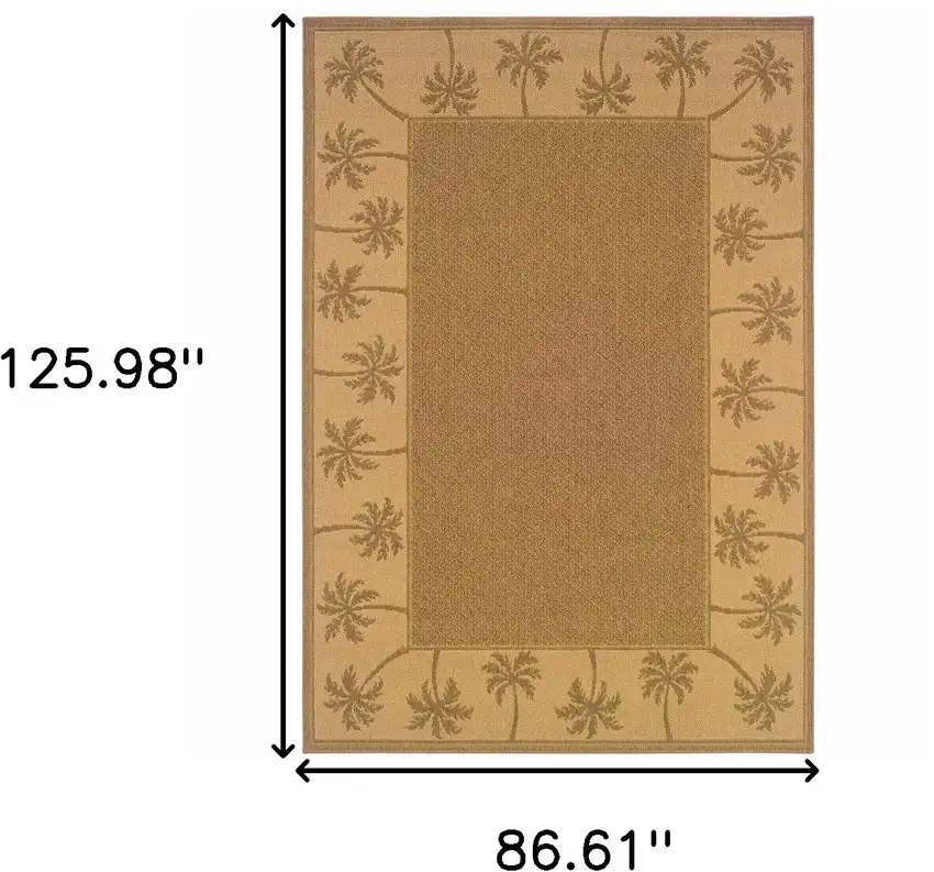 8' X 11' Tan Stain Resistant Indoor Outdoor Area Rug Photo 6