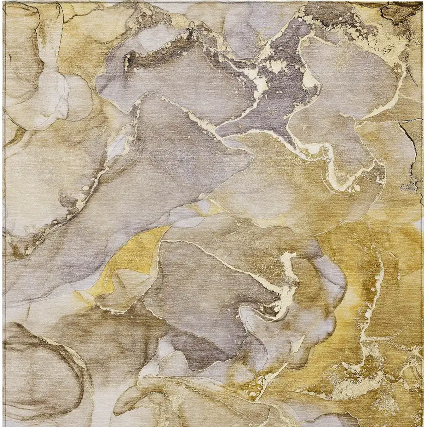 Taupe Abstract Washable Non Skid Indoor Outdoor Area Rug Photo 7
