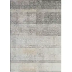 Photo of 3' X 4' Taupe Ombre Washable Non Skid Indoor Outdoor Area Rug