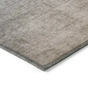 Photo of 3' X 4' Taupe and Gray Ombre Washable Non Skid Indoor Outdoor Area Rug