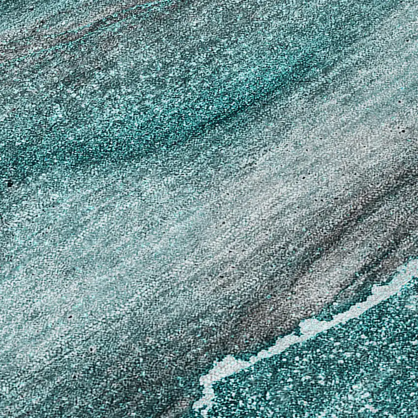 Teal Abstract Washable Non Skid Indoor Outdoor Area Rug Photo 8