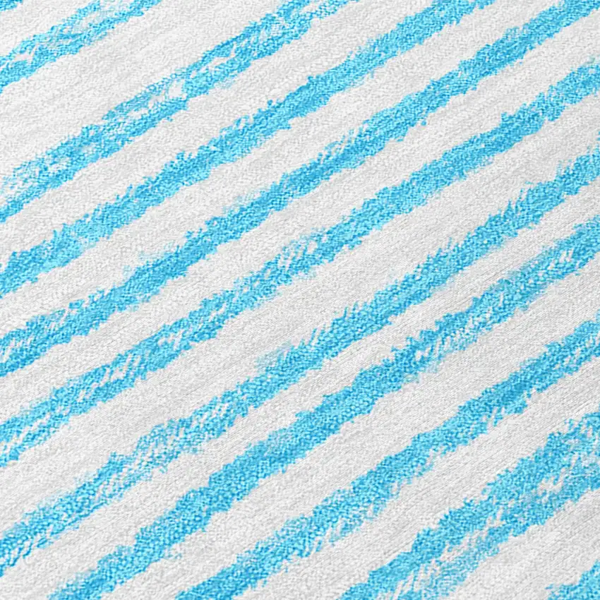 Teal Abstract Washable Non Skid Indoor Outdoor Area Rug Photo 8