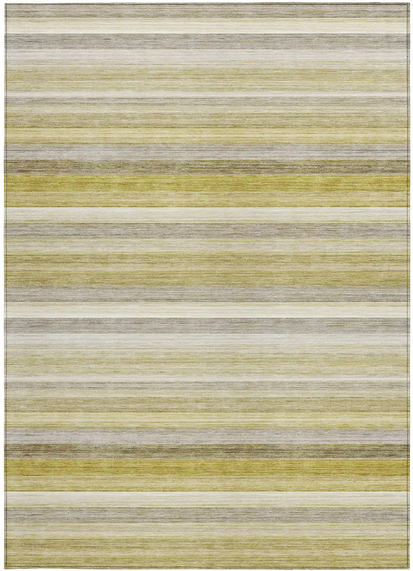 3' X 4' Wheat Striped Washable Non Skid Indoor Outdoor Area Rug Photo 4
