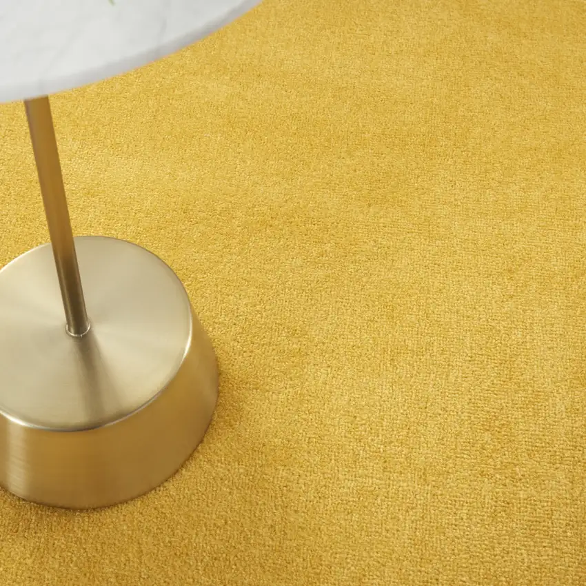 4' Yellow Round Indoor Outdoor Area Rug Photo 8