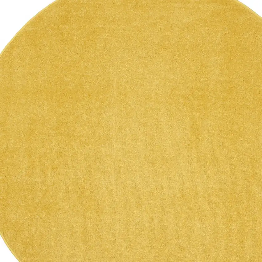 4' X 4' Yellow Round Non Skid Indoor Outdoor Area Rug Photo 3