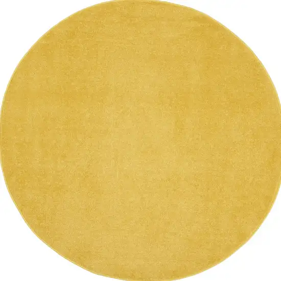 4' X 4' Yellow Round Non Skid Indoor Outdoor Area Rug Photo 4