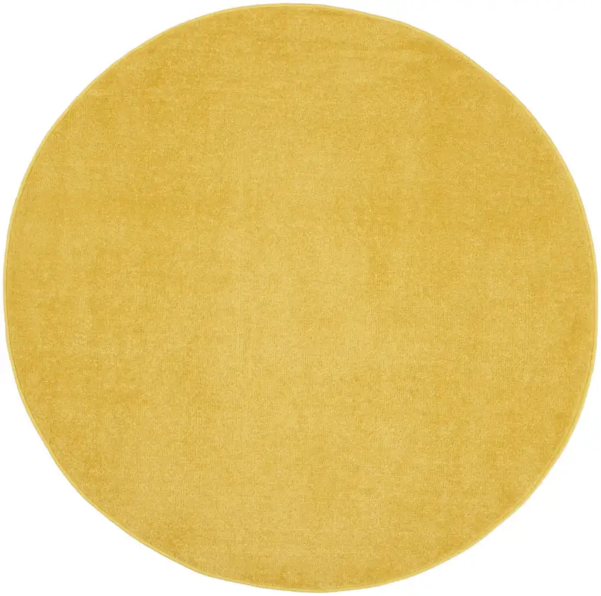 4' X 4' Yellow Round Non Skid Indoor Outdoor Area Rug Photo 1