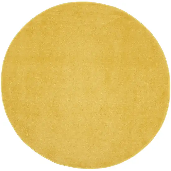 4' Yellow Round Indoor Outdoor Area Rug Photo 3