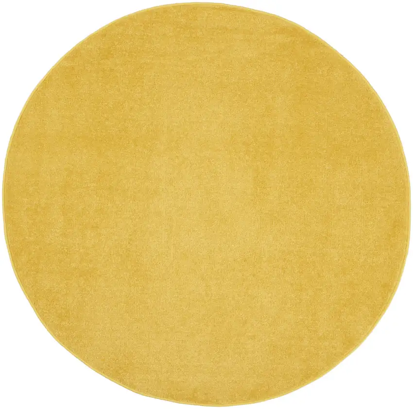 4' Yellow Round Indoor Outdoor Area Rug Photo 3