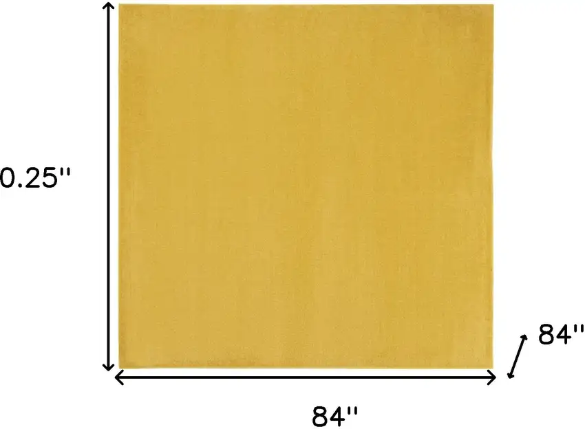 7' X 7' Yellow Square Non Skid Indoor Outdoor Area Rug Photo 5