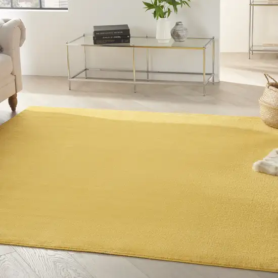 7' Yellow Square Indoor Outdoor Area Rug Photo 6