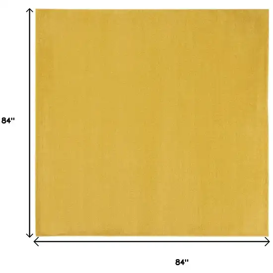 7' Yellow Square Indoor Outdoor Area Rug Photo 9
