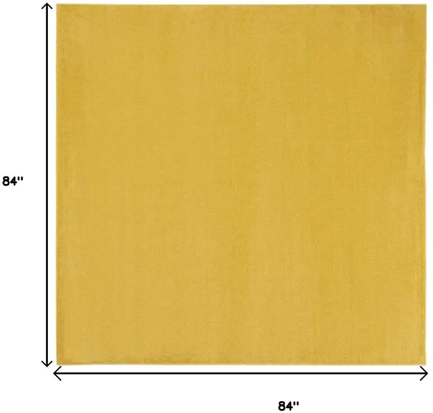 7' Yellow Square Indoor Outdoor Area Rug Photo 9