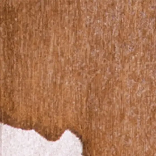 8' Yellow And Brown Abstract Washable Round Rug Photo 9