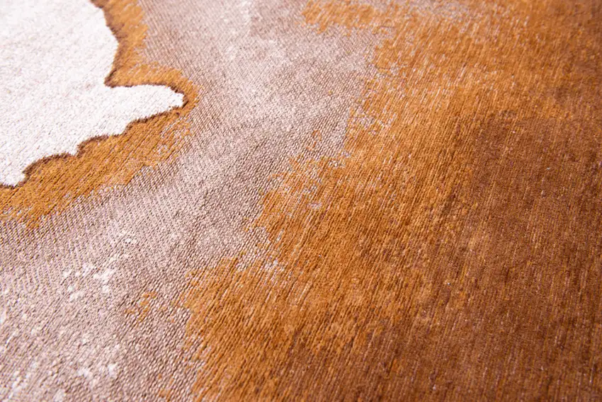 8' Yellow And Brown Abstract Washable Round Rug Photo 6