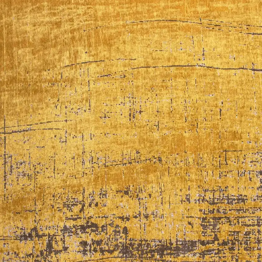 5' Yellow And Brown Chevron ,Washable, Round Rug Photo 8