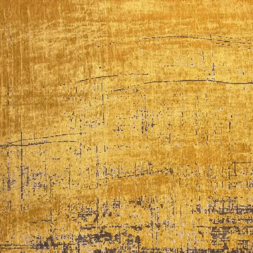 5' Yellow And Brown Chevron ,Washable, Round Rug Photo 3