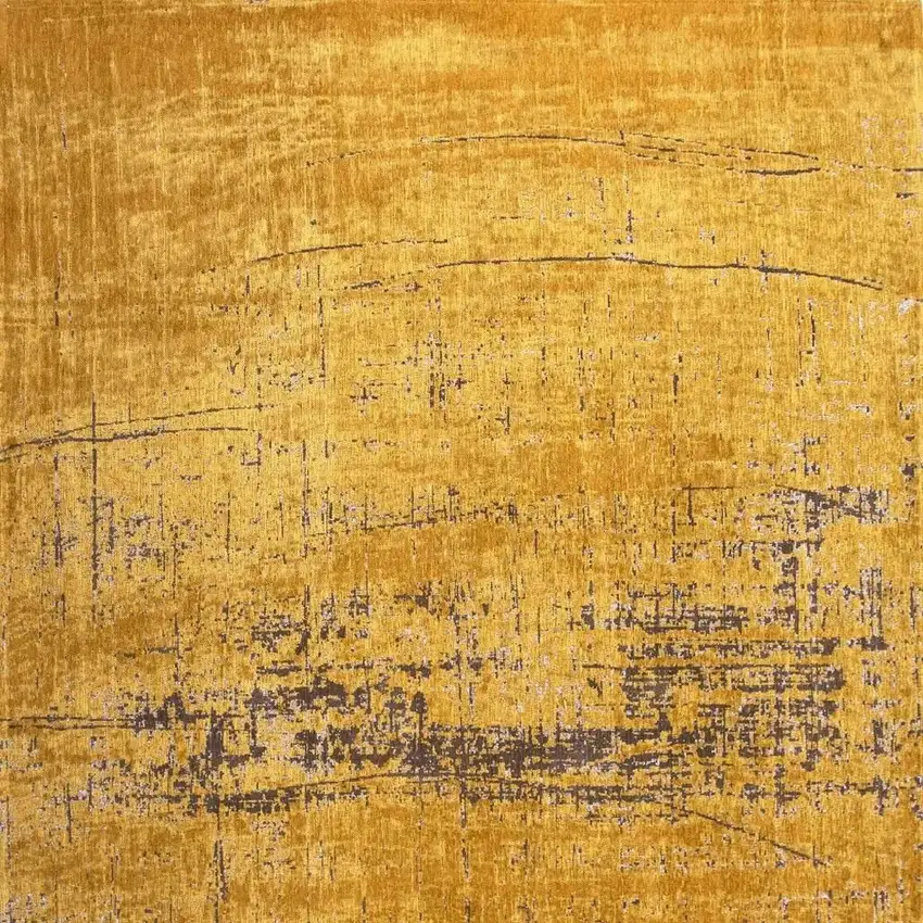 5' Yellow And Brown Chevron ,Washable, Round Rug Photo 4