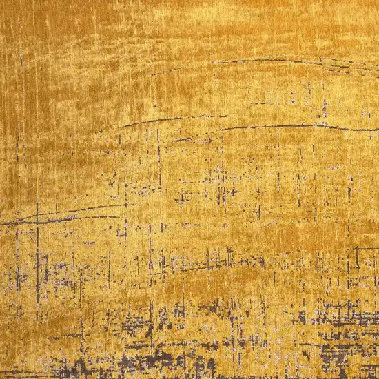 8' Yellow And Brown Chevron ,Washable, Round Rug Photo 8