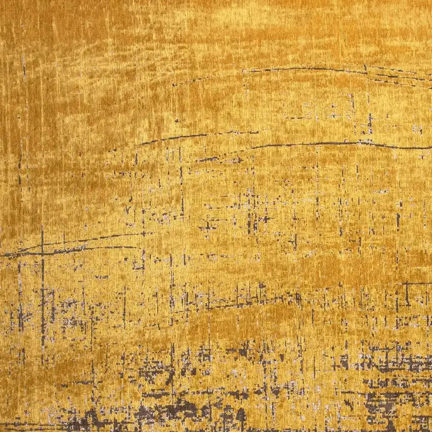 8' Yellow And Brown Chevron ,Washable, Round Rug Photo 8