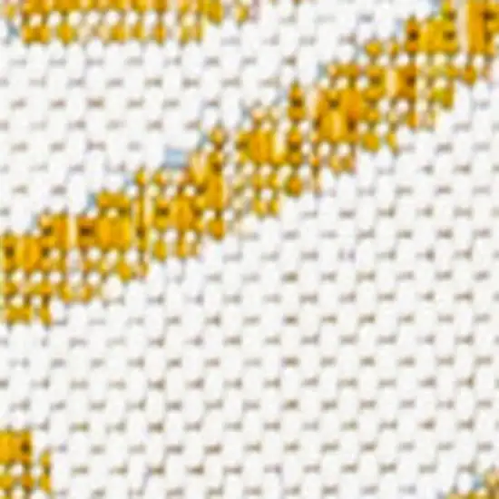 10' Yellow And Cream Floral Indoor Outdoor Runner Rug Photo 2