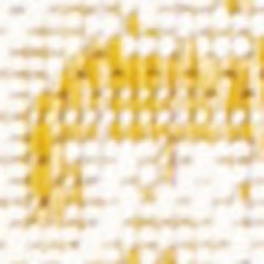 8' Yellow And Cream Medallion Indoor Outdoor Runner Rug Photo 2