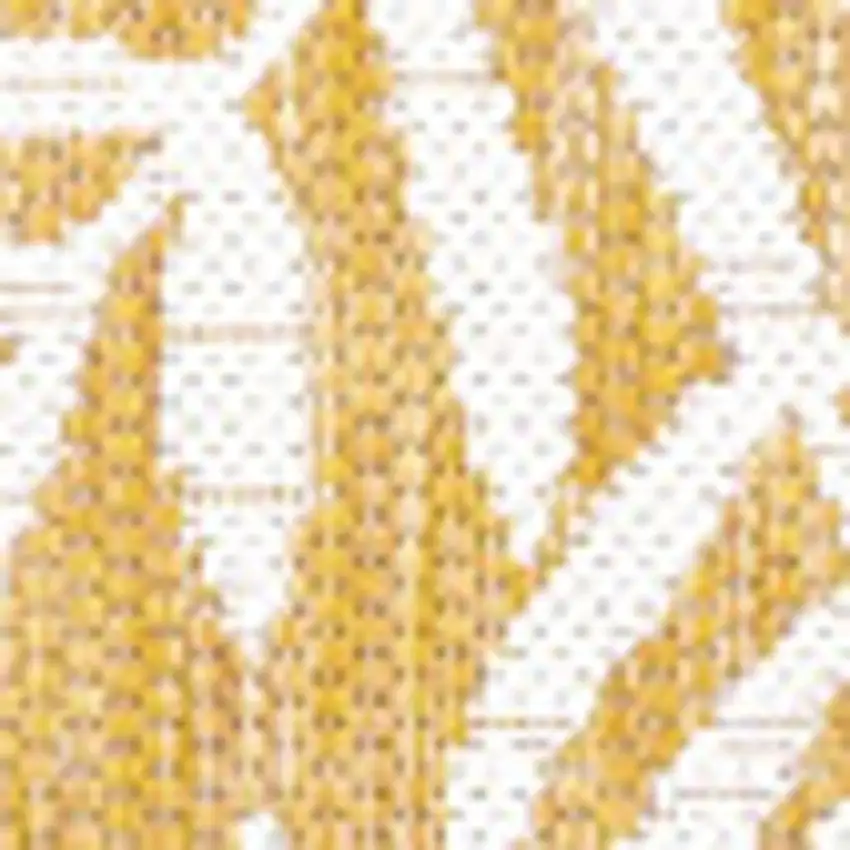 5' Yellow And Cream Square Floral Indoor Outdoor Area Rug Photo 2