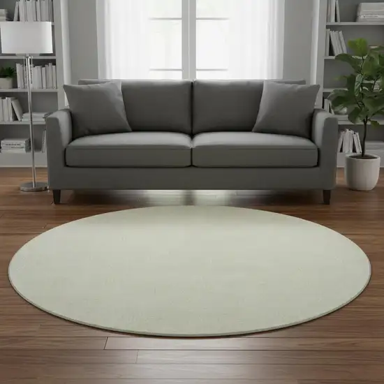 8' Yellow And Ivory Geometric Washable Round Rug With UV Protection Photo 2