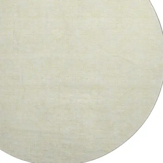 8' Yellow And Ivory Geometric Washable Round Rug With UV Protection Photo 2