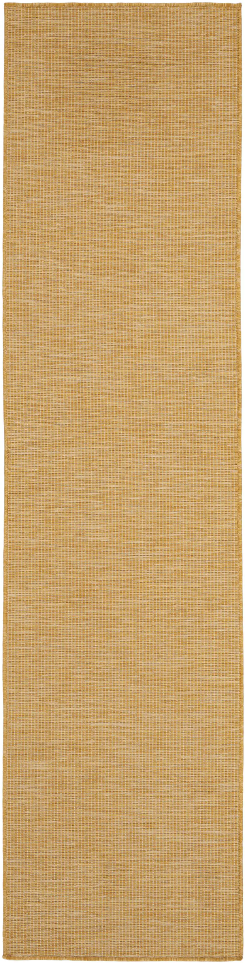 8' Yellow Power Loom Runner Rug Photo 2