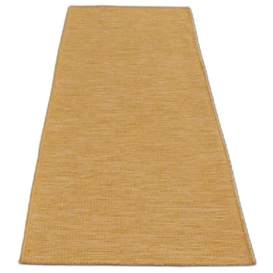 8' Yellow Power Loom Runner Rug Photo 1