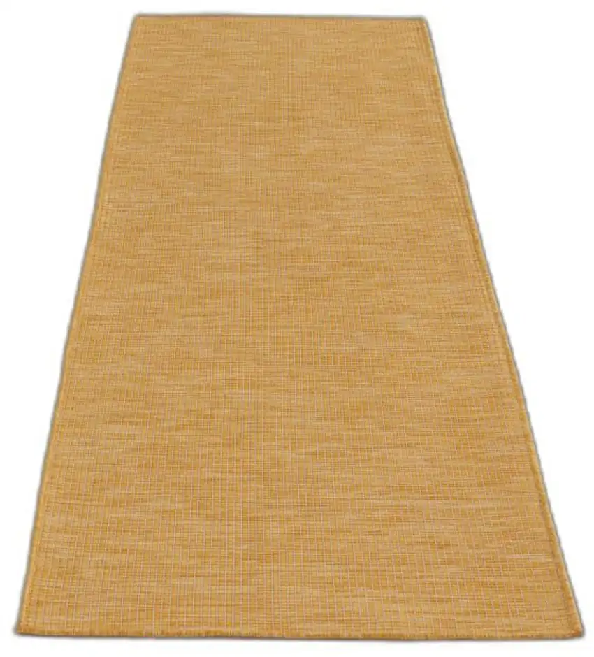 8' Yellow Power Loom Runner Rug Photo 1