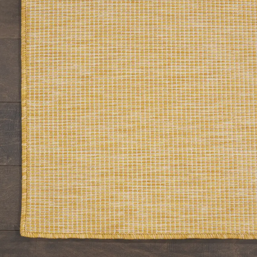 8' Yellow Indoor Outdoor Runner Rug Photo 9