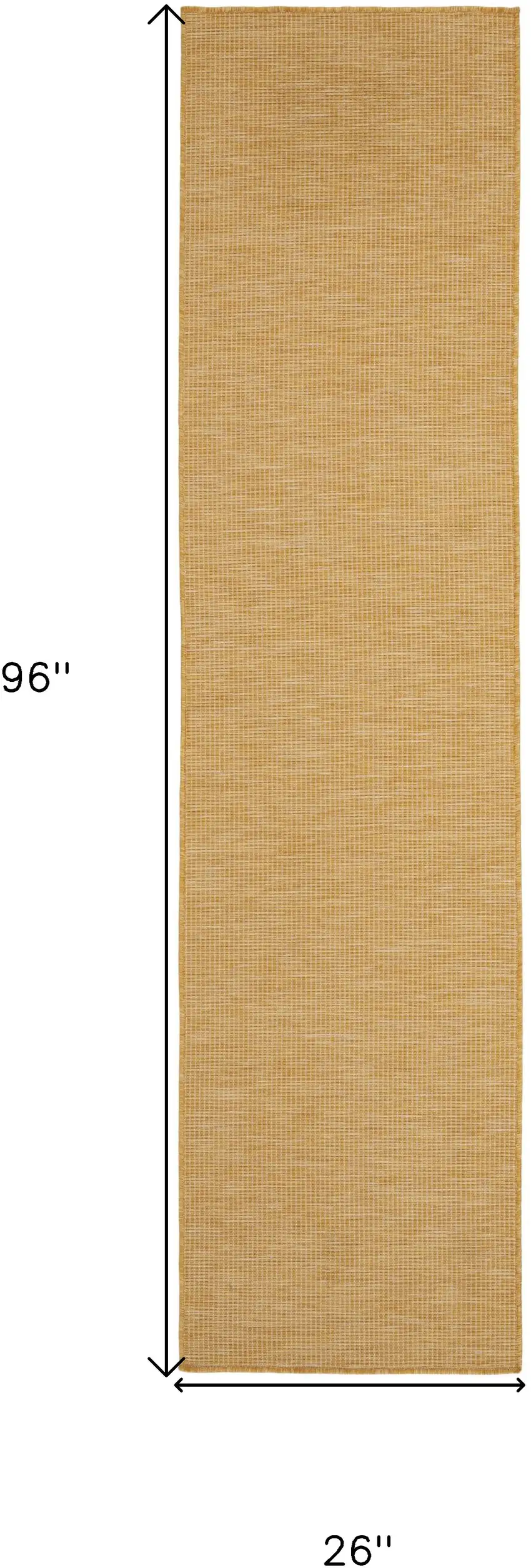 8' Yellow Indoor Outdoor Runner Rug Photo 3