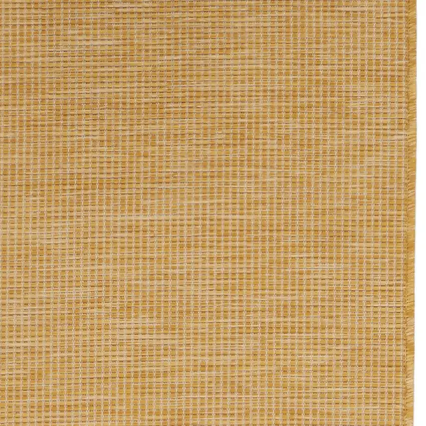 8' Yellow Power Loom Runner Rug Photo 5