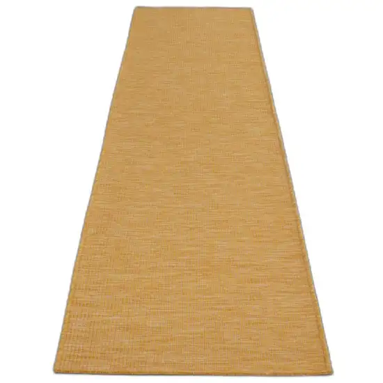 10' Yellow Power Loom Runner Rug Photo 1