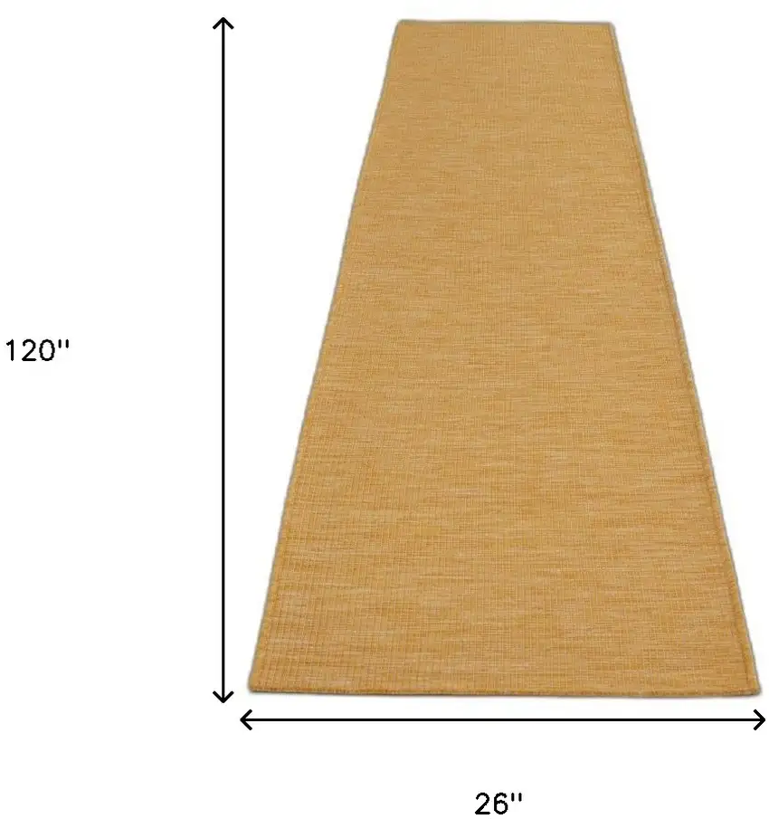 10' Yellow Power Loom Runner Rug Photo 7