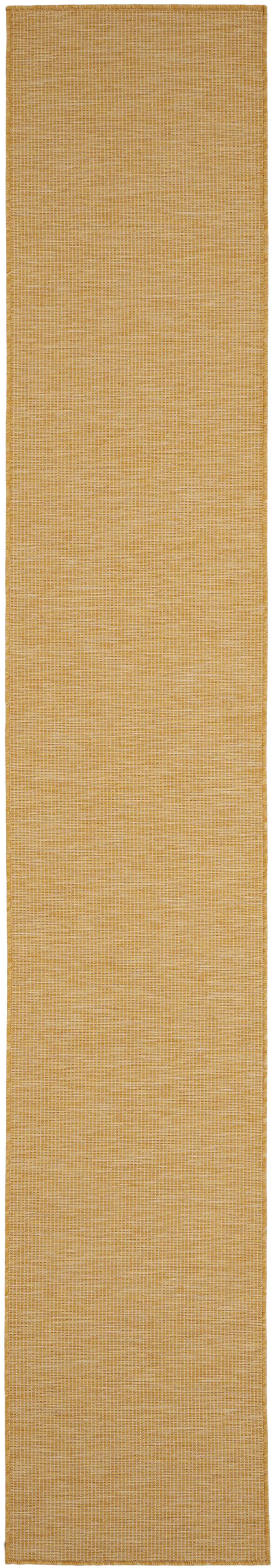 10' Yellow Power Loom Runner Rug Photo 2