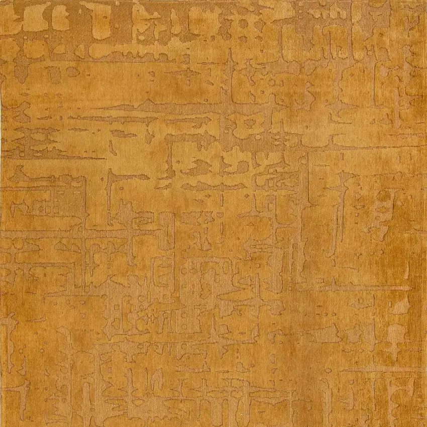 8' Yellow Round Abstract Non Skid Area Rug Photo 9