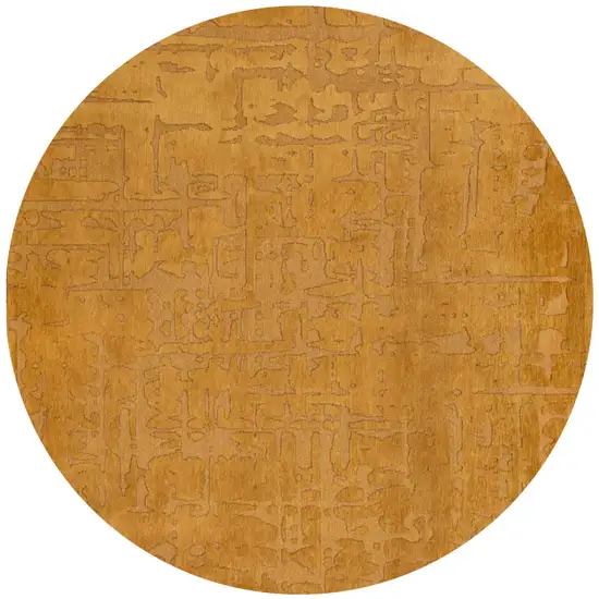 5' Yellow Round Abstract Non Skid Area Rug Photo 2
