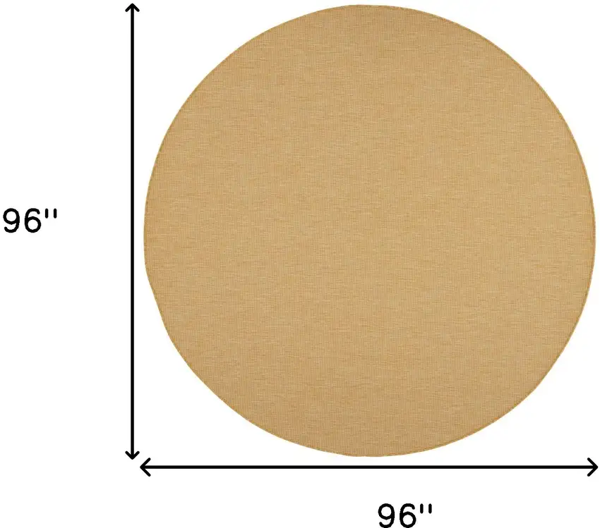8' Yellow Round Power Loom Area Rug Photo 9