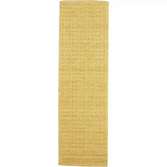 8' Yellow Wool Runner Rug Photo 6
