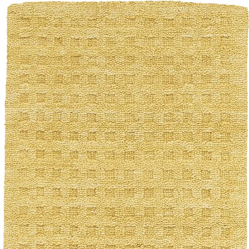 8' Yellow Wool Runner Rug Photo 8