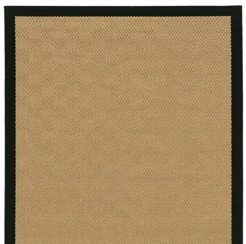 5'x8' Beige and Black Plain Indoor Outdoor Area Rug Photo 10