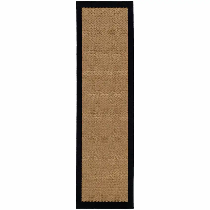 2'x3' Beige and Black Plain Indoor Outdoor Scatter Rug Photo 1