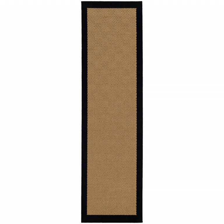 2'x3' Beige and Black Plain Indoor Outdoor Scatter Rug Photo 1